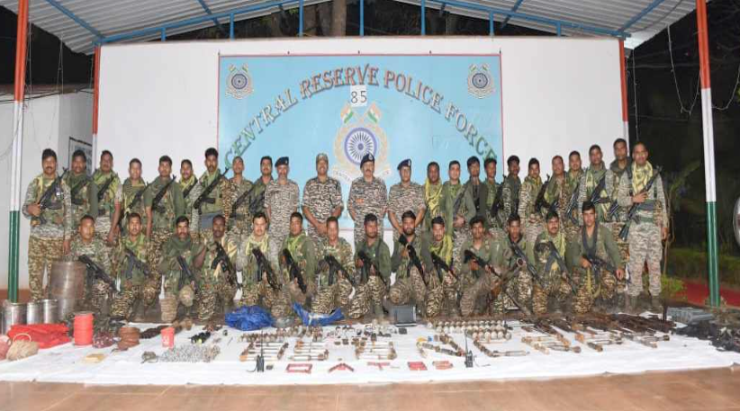 85th Battalion of CRPF Recovers Two Naxalite Dumps