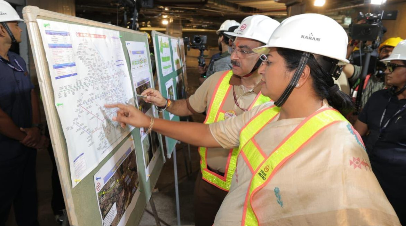 CM Rekha Gupta Inspects Delhi Metro Phase-4 Project
