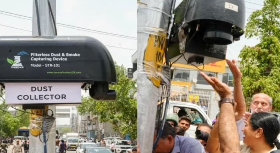 Pole-Mounted Dust Catcher Machine Installed in Delhi
