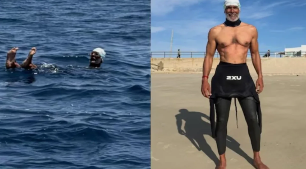 Milind Soman Hops Continent; Swims 15Km Across Straitof Gibraltar