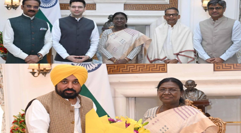 MP Raghav Chadha & Punjab CM Bhagwant Mann Meet the President