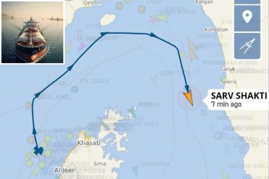 India Bound LPG Tanker Crosses Strategic Hormuz