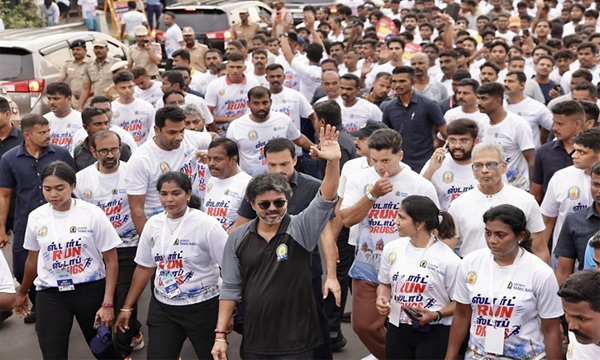 Tamil Nadu CM Vijay runs 6 km anti-drug marathon in Chennai, videos go viral