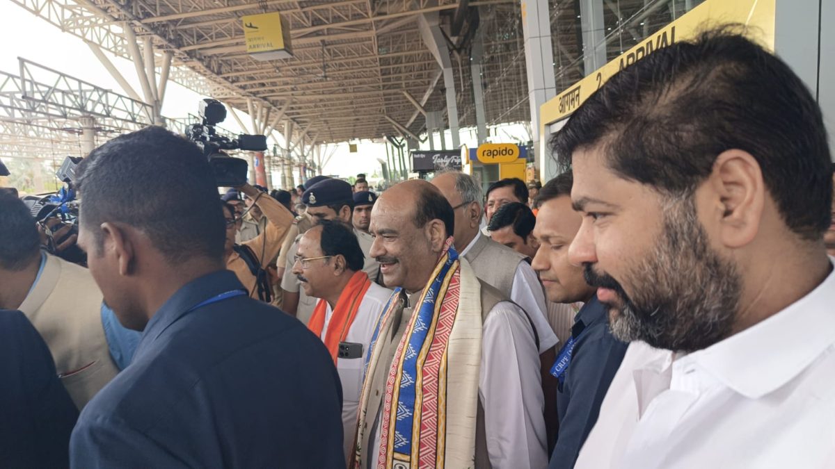 Lok Sabha speaker Om Birla arrives Raipur for Jain community event
