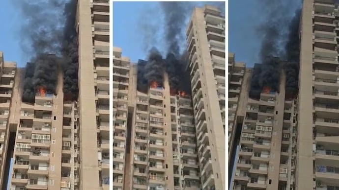 Fire erupts at Noida high-rise, AC explosion suspected by officials