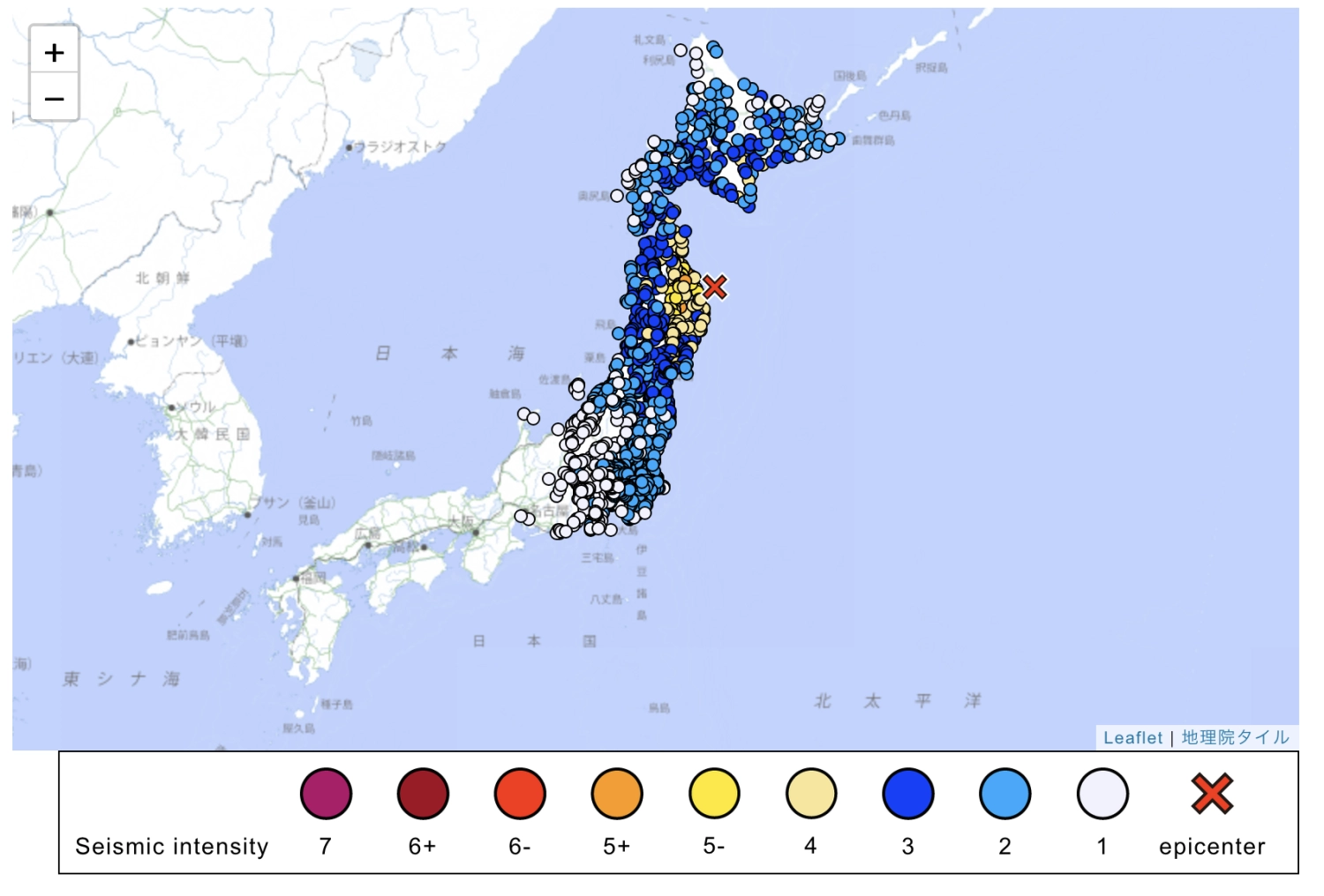 Earthquake of magnitude 7.2 hits Northen Japan; 6 injured