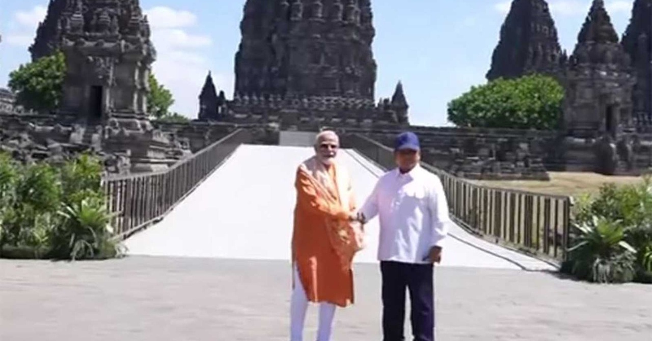 PM Modi visits Indonesia’s Prambanan Temple, offers prayers at ancient Hindu shrine