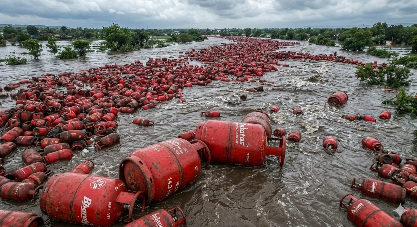 Fish? No! Thousands of LPG cylinders spotted floating in Maharashtra river after floods