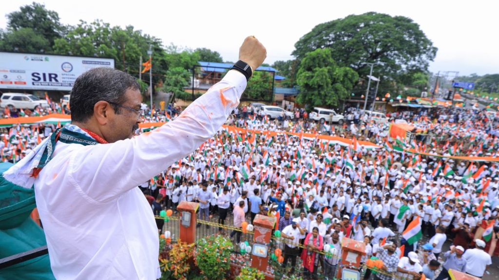 Dharmendra Pradhan addresses gathering at hometown; first since resignation