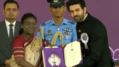 Kartik Aaryan receives first National Award for Chandu Champion in Gujarat