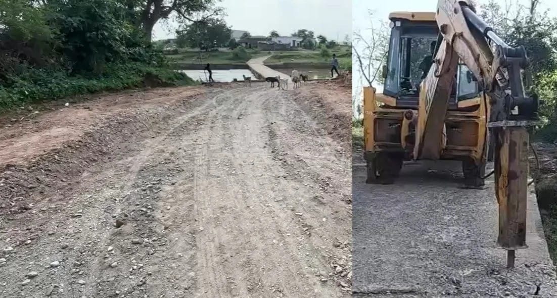 Chhattisgarh: Rs 43 lakh road demolished after failing quality test in 3 months