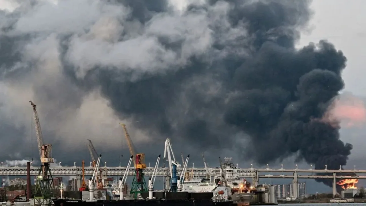 Ukraine launches massive drone attack on Russia, oil terminals in St. Petersburg ablaze
