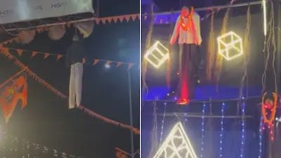 Gorakhpur Durga Puja haunted house features effigies of Meerut Blue Drum murder convicts