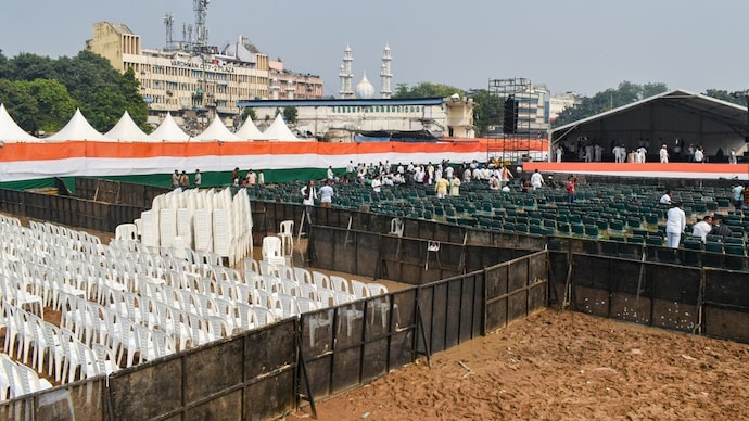 INDIA Bloc’s Delhi Rally: Preparations underway for protest at Ramlila Maidan